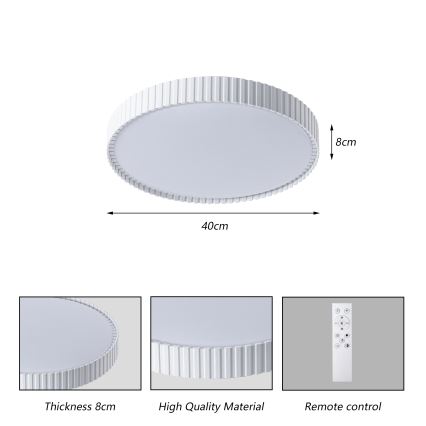 Brilagi - Plafón LED regulable CORVO LED/54W/230V 3000-6000K blanco, diámetro 40 cm + mando a distancia