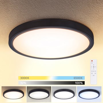 Brilagi - Plafón LED regulable ESTELA LED/36W/230V 3000-6500K ø 30 cm negro + control remoto