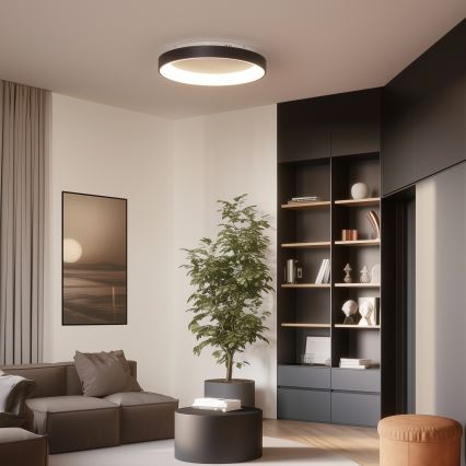 Brilagi - Luminaria de techo LED regulable FALCON II LED/99W/230V 3000-6500K Ø 60 cm negra + mando a distancia