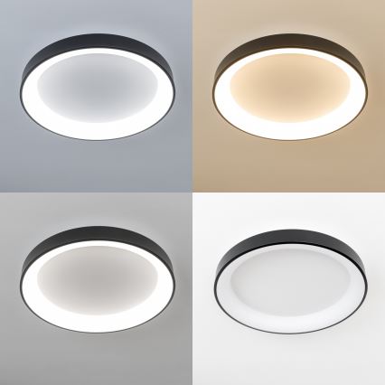 Brilagi - Luminaria de techo LED regulable FALCON II LED/99W/230V 3000-6500K Ø 60 cm negra + mando a distancia