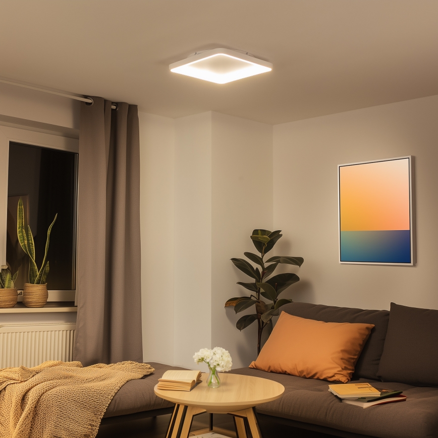 Brilagi - Luminaria de techo LED regulable FALCON SLIM LED/50W/230V 3000-6500K 50x50 cm blanca + mando a distancia