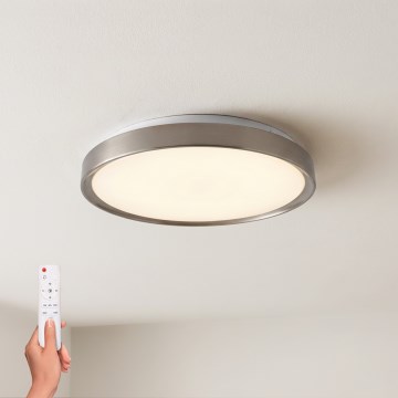 Brilagi - Plafón LED regulable FANCIA LED/48W/230V 3000-6500K Ø 39 cm color plata + mando a distancia