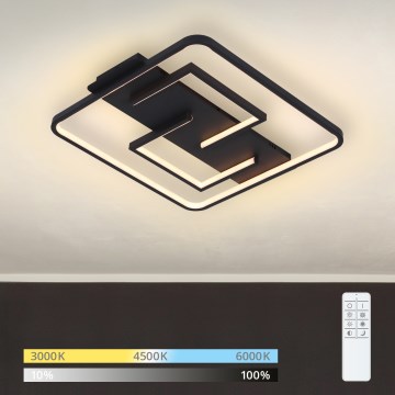 Brilagi - Plafón LED regulable FLARE LED/34W/230V 3000-6000K 48x48 cm negro + mando a distancia