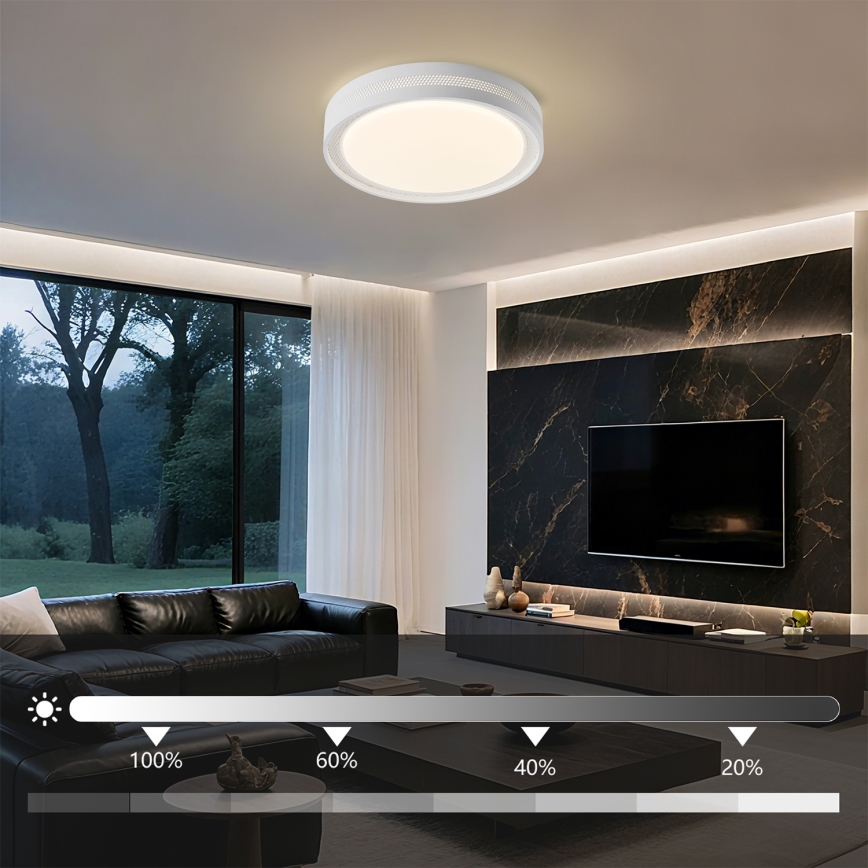 Brilagi - Luminaria de techo LED regulable KREON LED/54W/230V 3000-6000K negro Ø 38 cm + mando a distancia