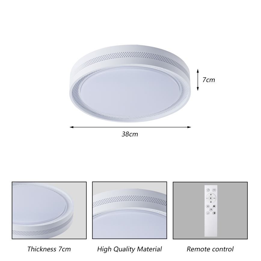 Brilagi - Luminaria de techo LED regulable KREON LED/54W/230V 3000-6000K negro Ø 38 cm + mando a distancia