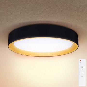 Brilagi - Plafón LED regulable LARIOS LED/60W/230V 3000-6500K ø 49 cm negro + control remoto