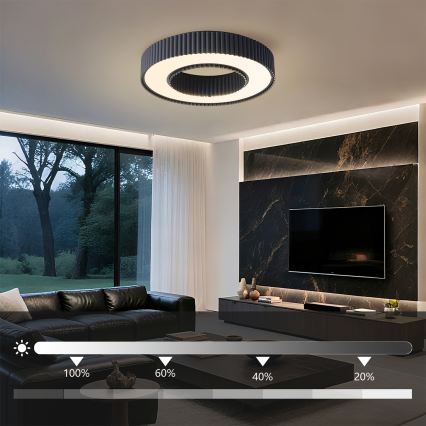Brilagi - Luminaria de techo LED regulable LUMIX LED/48W/230V 3000–6000K negra Ø 50 cm + mando a distancia