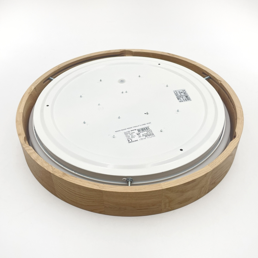 BRILAGI - Luminaria de techo LED regulable MANAROLA REMOTE LED/24W/230V 3000-6500K, diámetro 41 cm, roble + mando a distancia