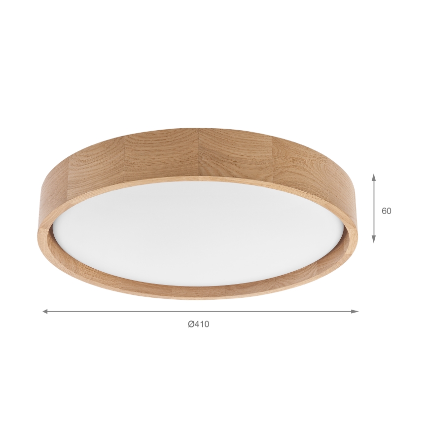 BRILAGI - Luminaria de techo LED regulable MANAROLA REMOTE LED/24W/230V 3000-6500K, diámetro 41 cm, roble + mando a distancia