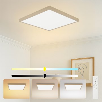 Brilagi - Plafón LED regulable para baño FRAME SMART LED/50W/230V 60x60 cm 3000-6000K IP44 beige + mando a distancia