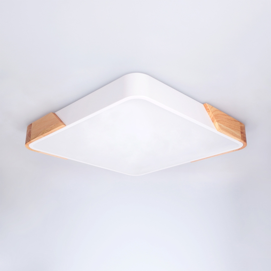 BRILAGI - Luminaria de techo LED regulable PILANA LED/48W/230V 3000-6500K roble/blanco 42x42 cm + mando a distancia