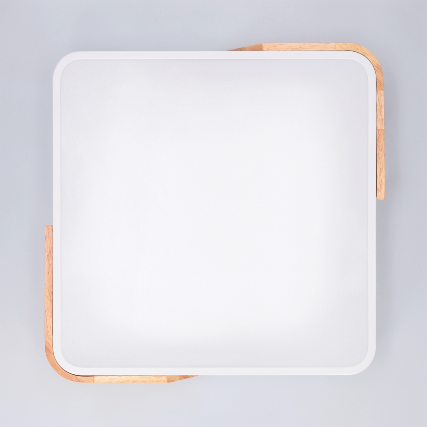 BRILAGI - Luminaria de techo LED regulable PILANA LED/48W/230V 3000-6500K roble/blanco 42x42 cm + mando a distancia