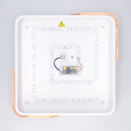 BRILAGI - Luminaria de techo LED regulable PILANA LED/48W/230V 3000-6500K roble/blanco 42x42 cm + mando a distancia