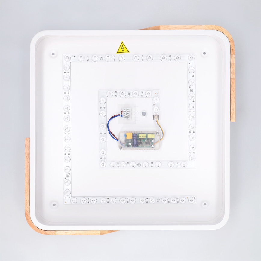 BRILAGI - Luminaria de techo LED regulable PILANA LED/48W/230V 3000-6500K roble/blanco 42x42 cm + mando a distancia