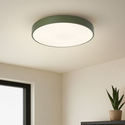 Brilagi - Luminaria de techo LED regulable POOL LED/48W/230V 3000-6000K Ø 40 cm verde + control remoto