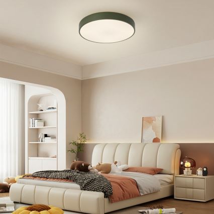 Brilagi - Luminaria de techo LED regulable POOL LED/48W/230V 3000-6000K Ø 40 cm verde + control remoto