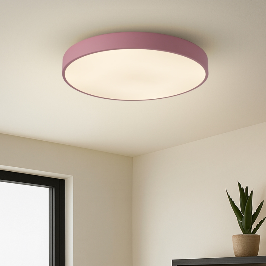 Brilagi - Lámpara de techo LED regulable POOL LED/60W/230V 3000-6000K diámetro 50 cm rosa + mando a distancia