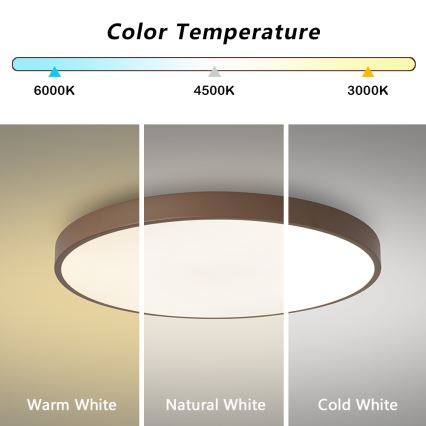 BRILAGI - Luminaria de techo LED regulable POOL LED/60W/230V 3000-6000K Ø 60 cm marrón + mando a distancia