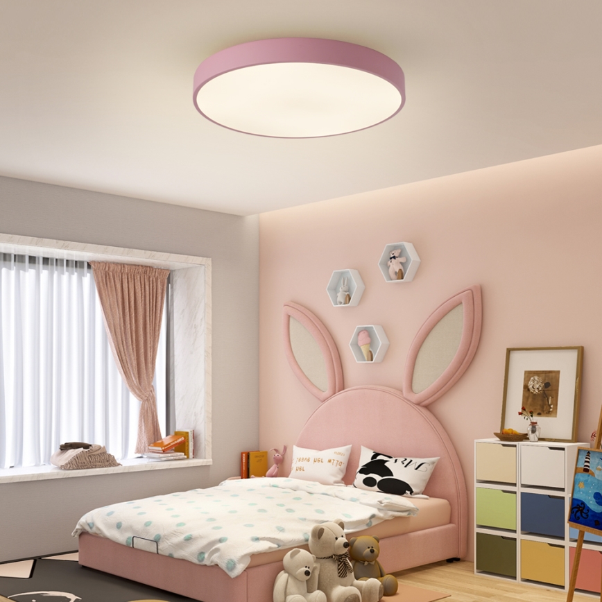Brilagi - Luminaria LED regulable de techo POOL LED/60W/230V 3000-6000K Ø 60 cm rosa + mando a distancia