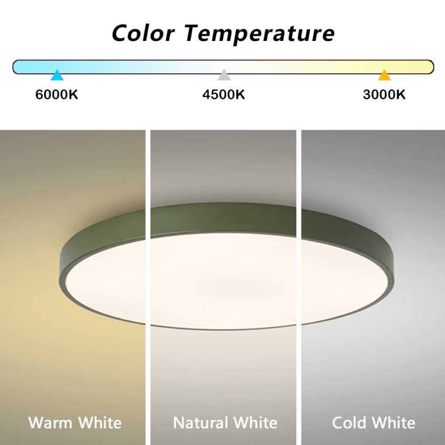 BRILAGI - Luminaria de techo LED regulable POOL LED/60W/230V 3000-6000K diámetro 60 cm verde + mando a distancia
