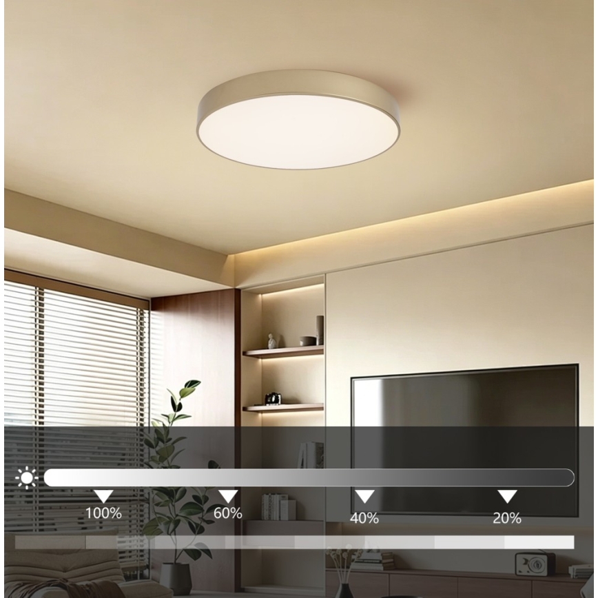 BRILAGI - Luminaria de techo LED regulable POOL LED/60W/230V 3000-6000K diámetro 50 cm dorada + mando a distancia