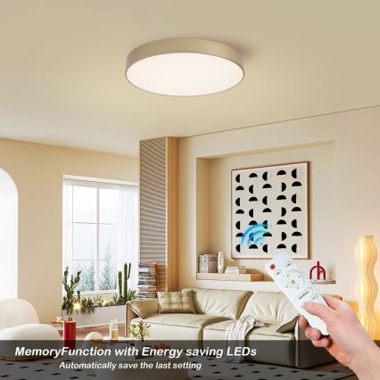BRILAGI - Luminaria de techo LED regulable POOL LED/60W/230V 3000-6000K diámetro 50 cm dorada + mando a distancia