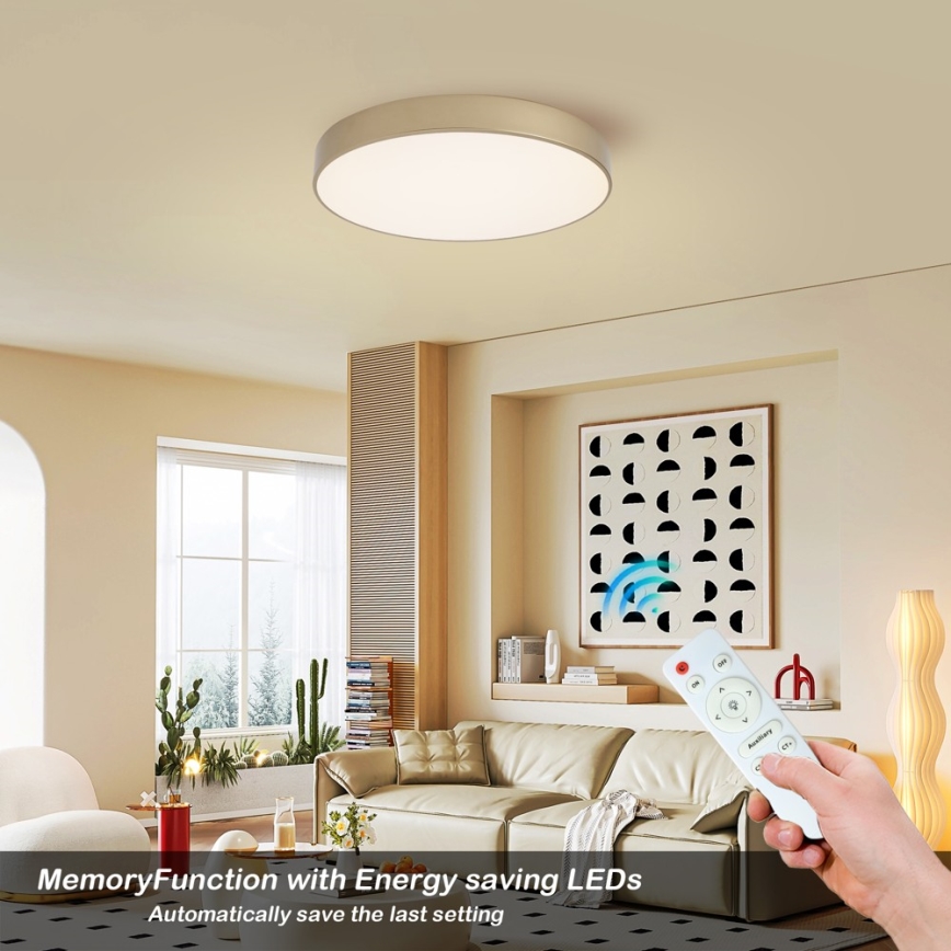 BRILAGI - Luminaria de techo LED regulable POOL LED/60W/230V 3000-6000K diámetro 50 cm dorada + mando a distancia