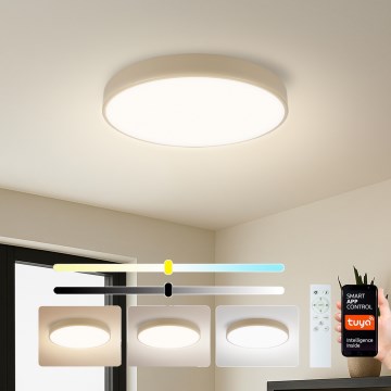 Brilagi - Plafón LED regulable POOL SMART LED/48W/230V 3000–6000K Ø 40 cm Wi‑Fi Tuya beige + mando a distancia