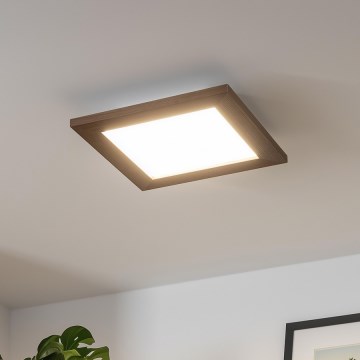 Brilagi - Plafón LED regulable SLIMFRAME WOOD LED/25W/230V 34x34 cm 3000-6000K marón oscuro + control remoto