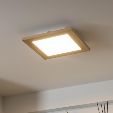 Brilagi - Plafón LED regulable SLIMFRAME WOOD LED/25W/230V 34x34 cm 3000-6000K marrón + control remoto