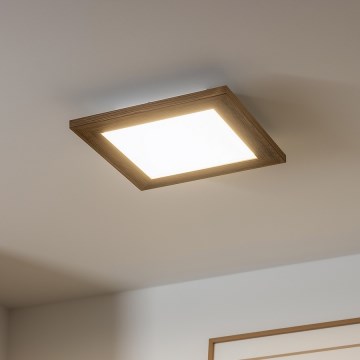 Brilagi - Plafón LED regulable SLIMFRAME WOOD LED/25W/230V 34x34 cm 3000-6000K marrón + control remoto