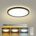 Brilagi - Plafón LED regulable ULTRA SLIM LED/18W/230V 2700-6500K Ø 30 cm negro + mando a distancia