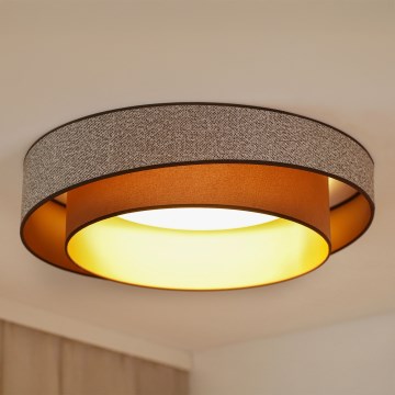 Brilagi - Plafón LED regulable VEGAS SHINE LED/24W/230V diá. 60 cm 3000/4000/6500K marrón + control remoto