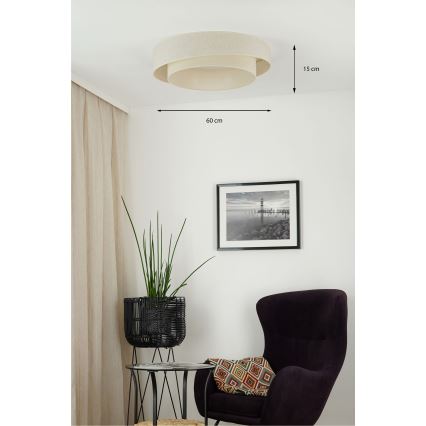 Brilagi - Plafón LED SHINE LED/26W/230V diá. 60 cm color crema
