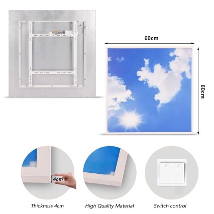 Brilagi - Plafón LED SLIMFRAME SKY LED/58W/230V 60x60 cm plateado/azul