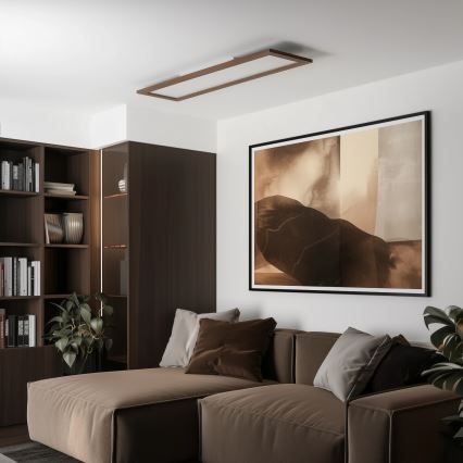 Brilagi - Plafón LED SLIMFRAME WOOD LED/58W/230V 124x34 cm marón oscuro