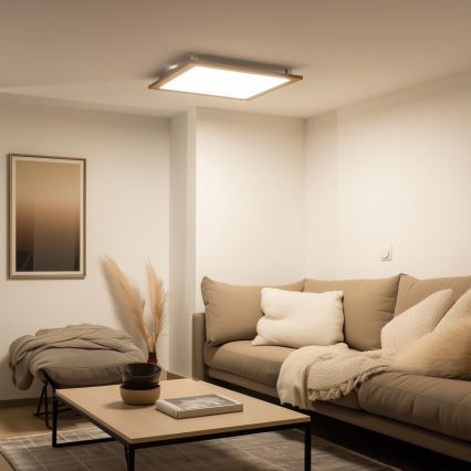 Brilagi - Plafón LED SLIMFRAME WOOD LED/58W/230V 64x64 cm marrón