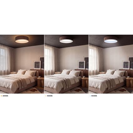 BRILAGI - Luminaria LED de techo VELVET VARI LED/24W/230V 3000/4000/6500K Ø 45 cm marrón