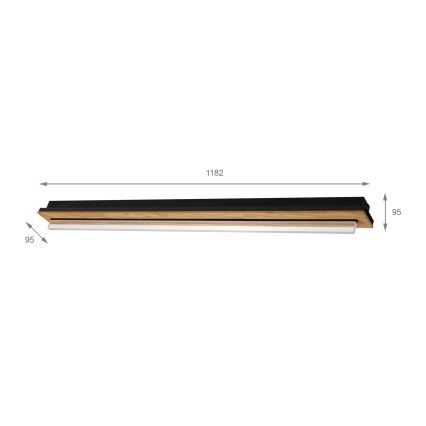 Brilagi - Plafón LED WOODY FLAT LED/25W/230V roble/negro