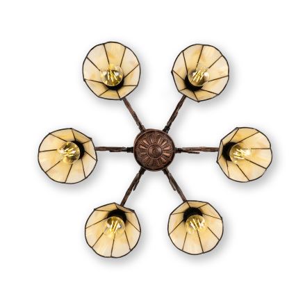 Brilagi - Plafón Tiffany de vitral FOLIA 6xE27/60W/230V Ø 60 cm
