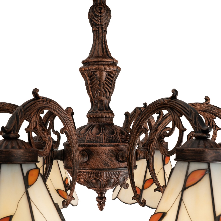 Brilagi - Plafón Tiffany de vitral FOLIA 6xE27/60W/230V Ø 60 cm