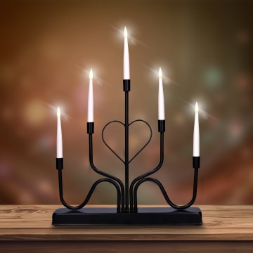 Brilagi - Portavelas LED navideño/2xAA negro