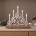 BRILAGI - Portavelas navideño LED 5xLED/2xAA beige