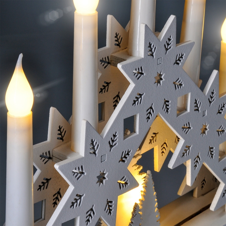 BRILAGI - Portavelas navideño LED 5xLED/2xAA blanco