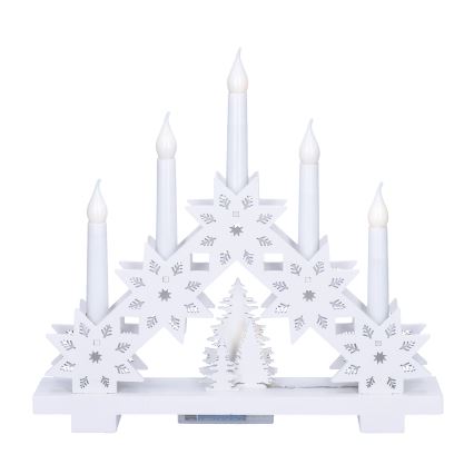 BRILAGI - Portavelas navideño LED 5xLED/2xAA blanco