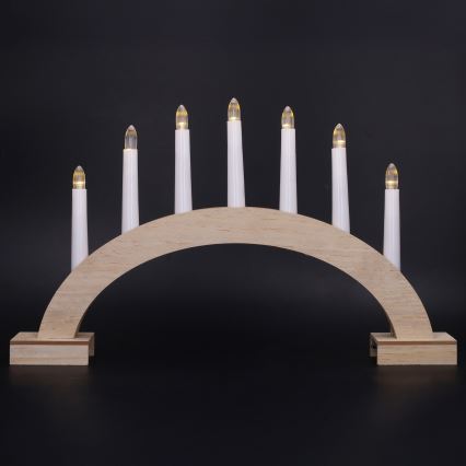 BRILAGI - Portavelas navideño LED 7xLED/2xAA beige/blanco
