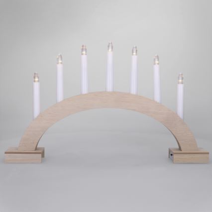BRILAGI - Portavelas navideño LED 7xLED/2xAA beige/blanco