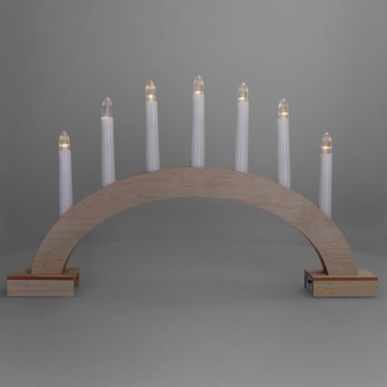 BRILAGI - Portavelas navideño LED 7xLED/2xAA beige/blanco