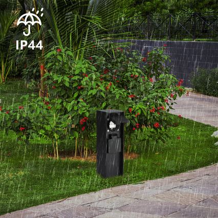 Brilagi - Poste de enchufes exterior PILLAR 2Z SCHUKO 230V IP44 negro