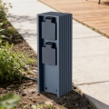 Brilagi - Poste de enchufes para exterior PILLAR 2 tomas SCHUKO 230V IP44 antracita